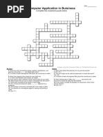 Computer Application in Buisiness: Complete The Crossword Puzzle Below