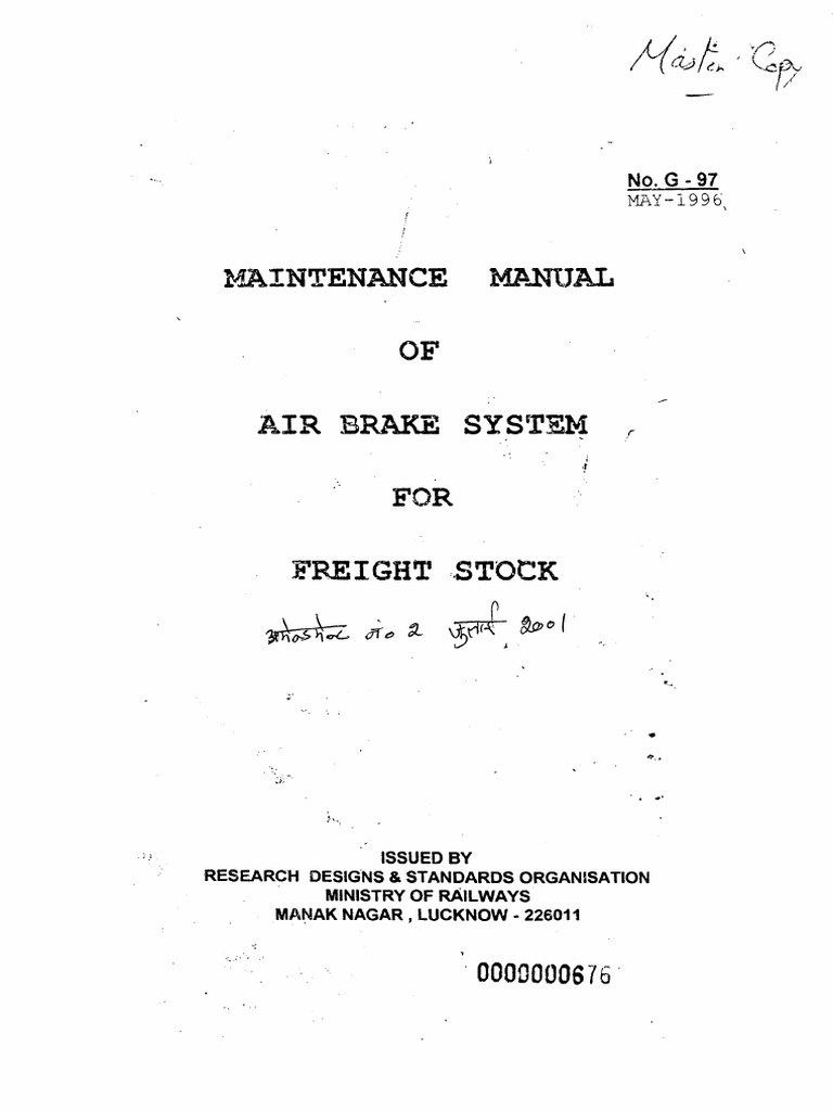 (I) Air Brake Maintenance Manual No.g.97 PDF PDF Valve Brake