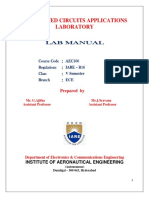 Integrated Circuits Applications Laboratory: Lab Manual