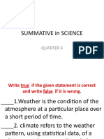 Summative in Science: Quarter 4