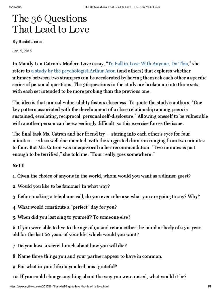 36 questions that make strangers fall in love The 36 Questions To Fall In Love How It Works Faqs