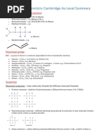 Organic Chemistry Cambridge As-Level Summary