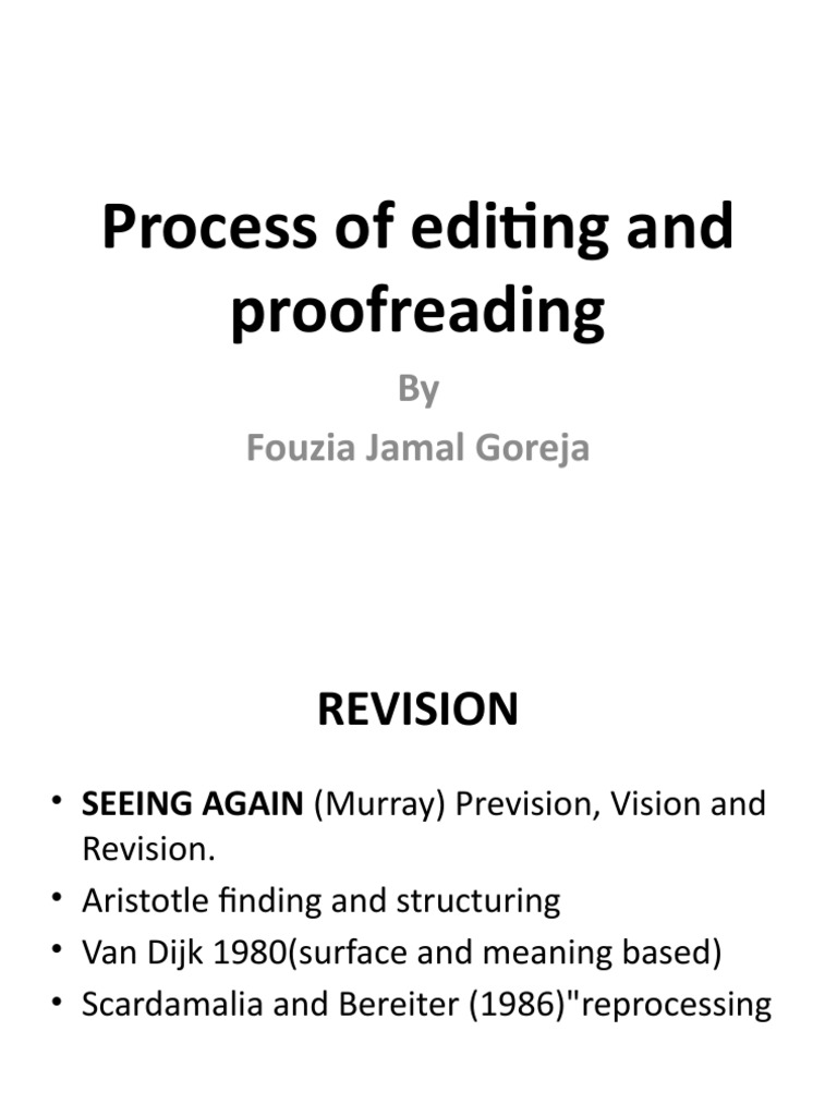 Editing and Proofreading Techniques | PDF