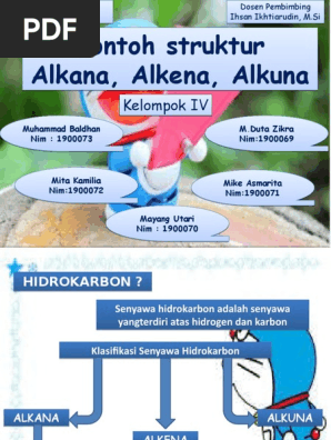 Kimia Organik Kelompok 4 Strutur Alkana Alkena Alkuna Alkil Helida Rantai Lurus