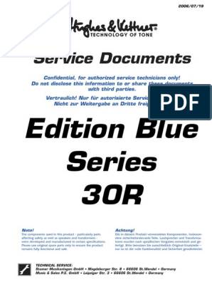 Hughes Kettner Edition Blue Series 30r Service Manual Hu1703 | PDF