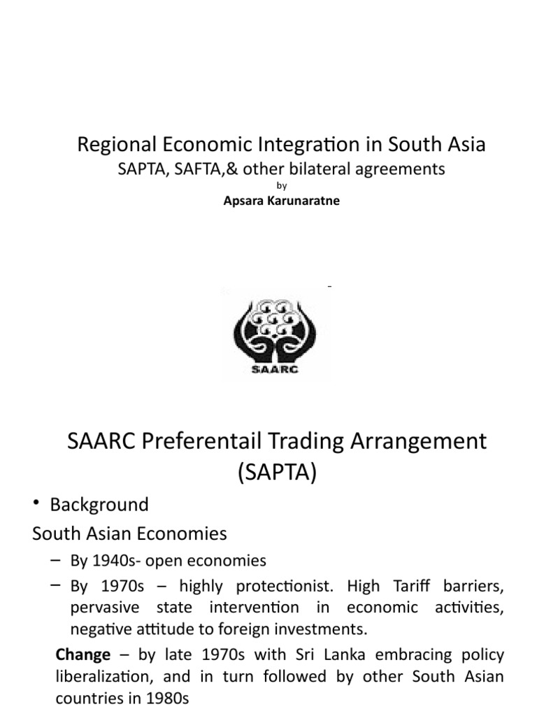 SAPTA and SAFTA: South Asia Trade Dynamics | PDF | Free Trade | Trade