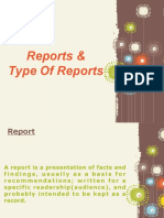 Reports & Type of Reports