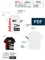Fabric Print T-Shirt Measurement Chart