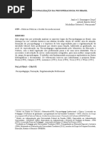 A INSTITUCIONALIZAÇÃO DA PSICOPEDAGOGIA NO BRASIL