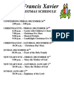 Christmas Schedule