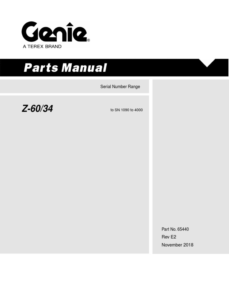 Genie Z-60/34 Parts Manual | PDF | Steering | Four Wheel Drive