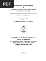 Professional Training Report at Sathyabama Institute of Science and Technology (Deemed To Be University)