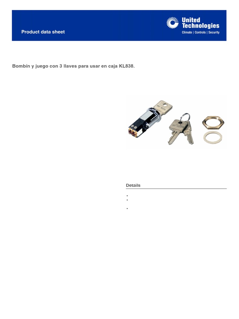 KA150 Key Switch for KL838 Box | PDF