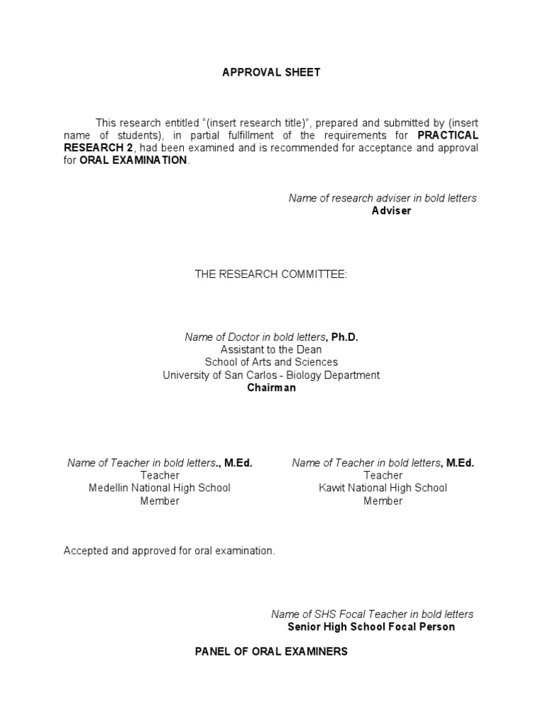 Research Approval Sheet Template | PDF | Language Arts & Discipline