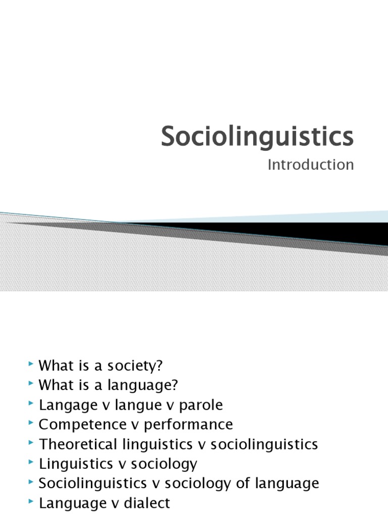 Sociolinguistics Introduction | PDF | Linguistics | Sociolinguistics
