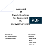 Assignment of Organisation Change and Development On Employee Involvement