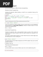 First Python Program: Interactive Mode Programming