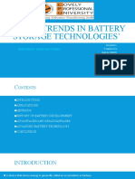 Latest Trends in Battery Storage Technologies': Submitted To: Kulraj Kaur Madam