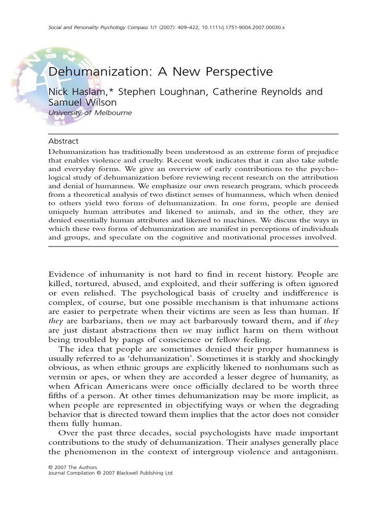 Humanist Feminism and Dehumanization