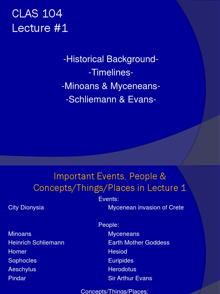 CLAS 104 Lec 1 23 PDF PDF Greek Mythology Mycenaean Greece