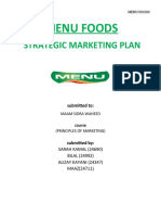 Strategic Marketing Plan for MENU FOODS