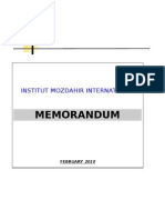 Memorandum: Institut Mozdahir International