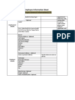 Employee Information Sheet Employee General Information (1/7)