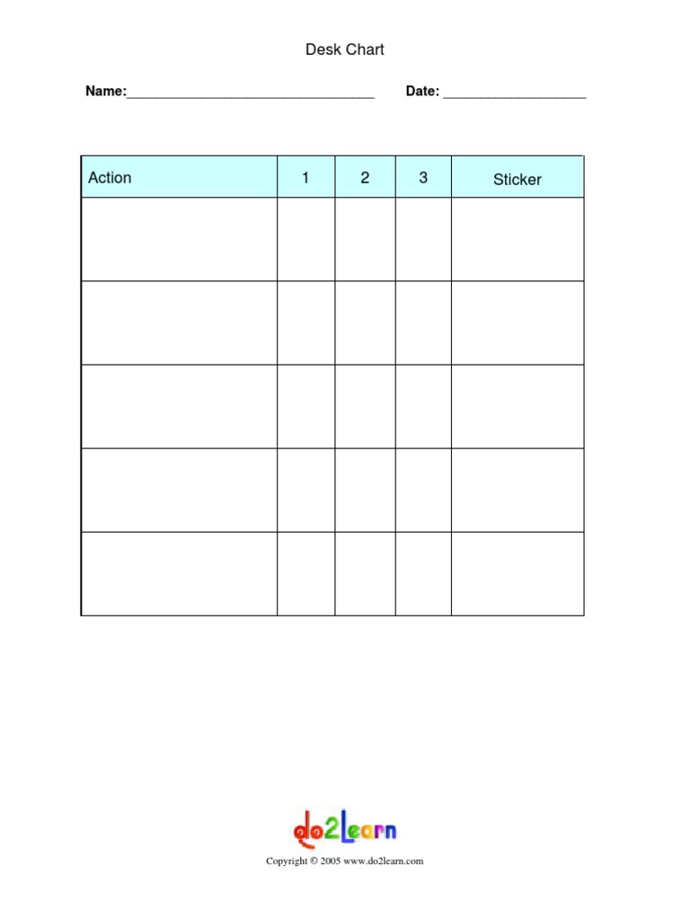 Desk Chart: Name: - Date | PDF