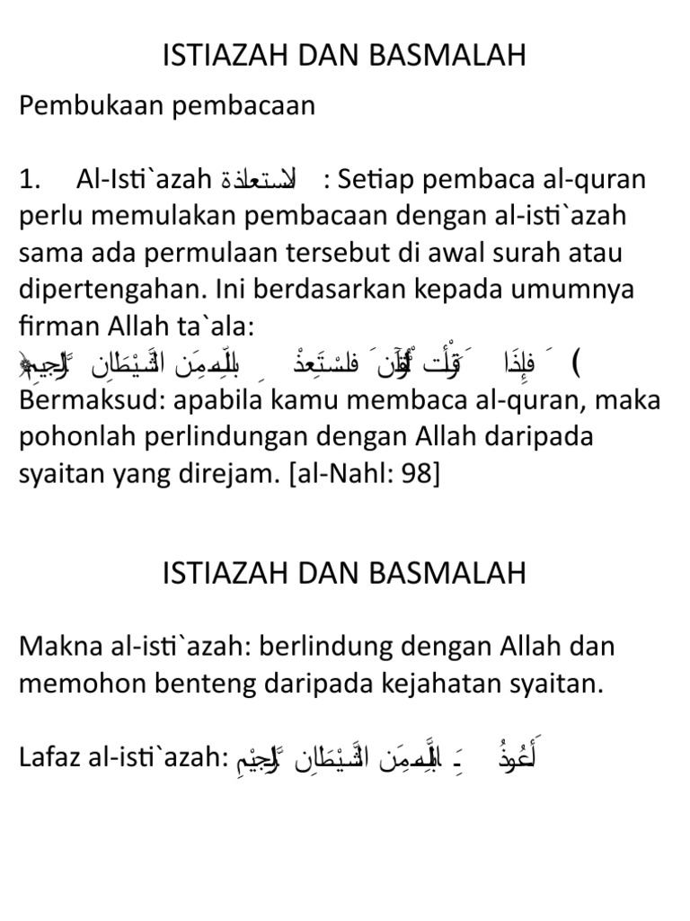 Istiazah Dan Basmalah m4 PDF