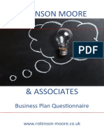 RMA Business Plan Questionnaire