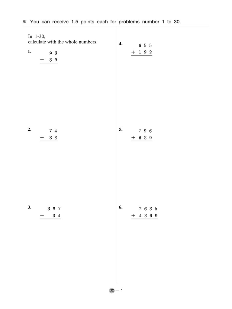 You Can Receive 1.5 Points Each For Problems Number 1 To 30 | PDF ...