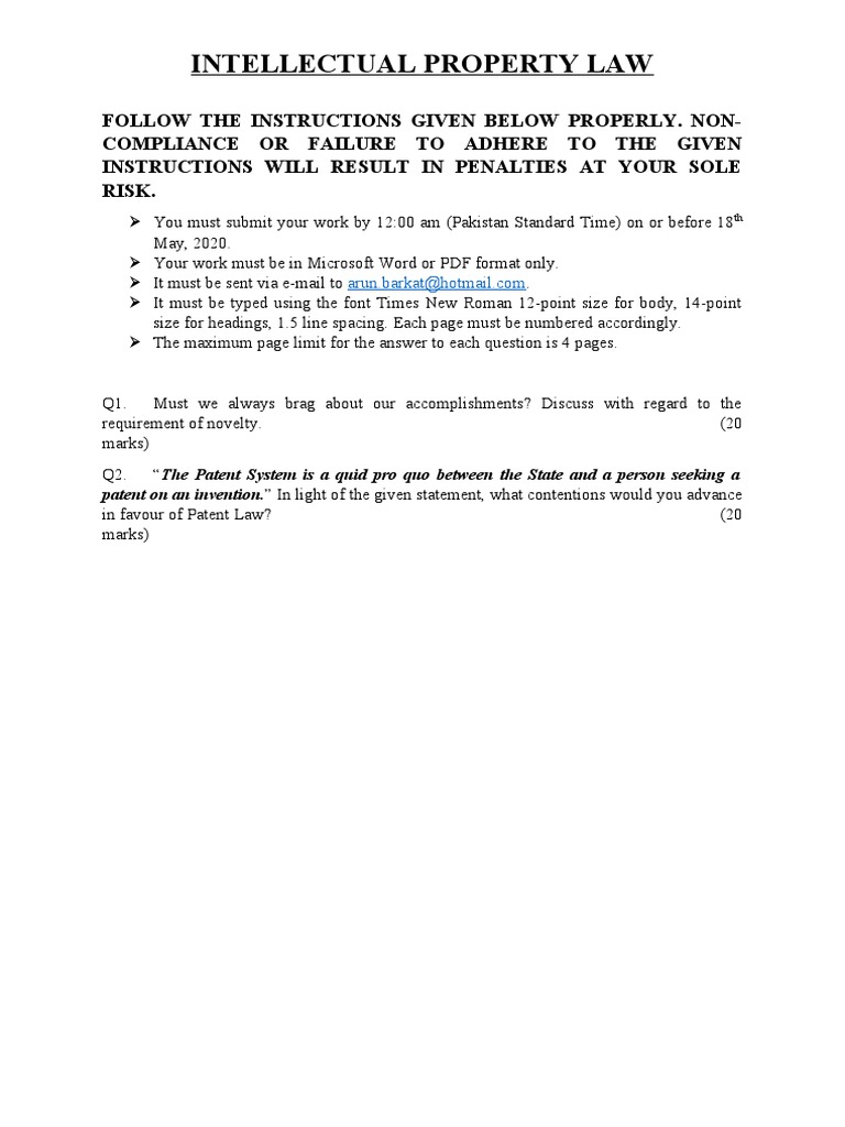 Intellectual Property Law Guidelines | PDF