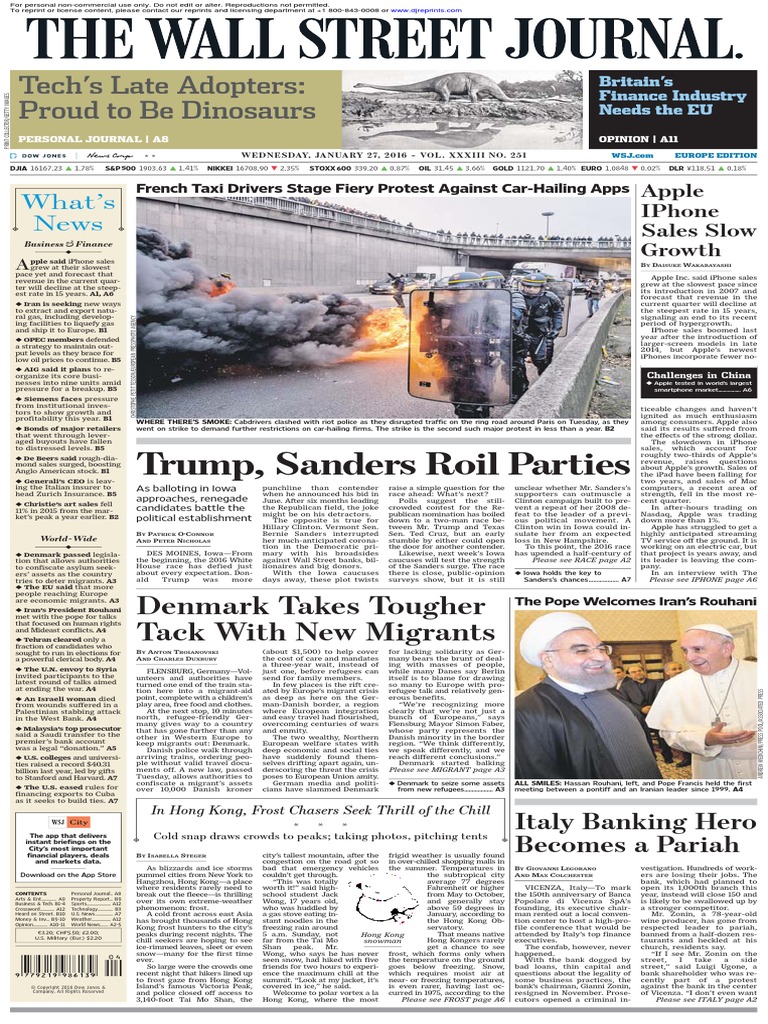 Wallstreetjournaleurope 20160127 The Wall Street Journal Europe PDF