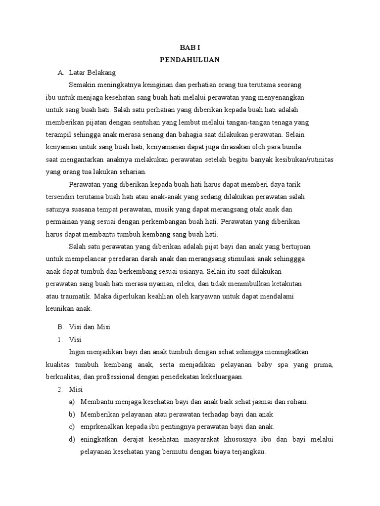 Proposal Usaha (Baby SPA) | PDF