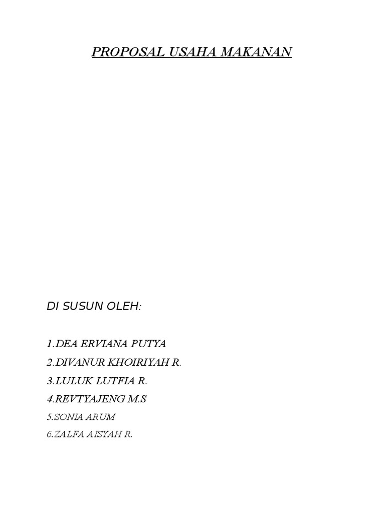 Proposal Usaha Makanan Pdf