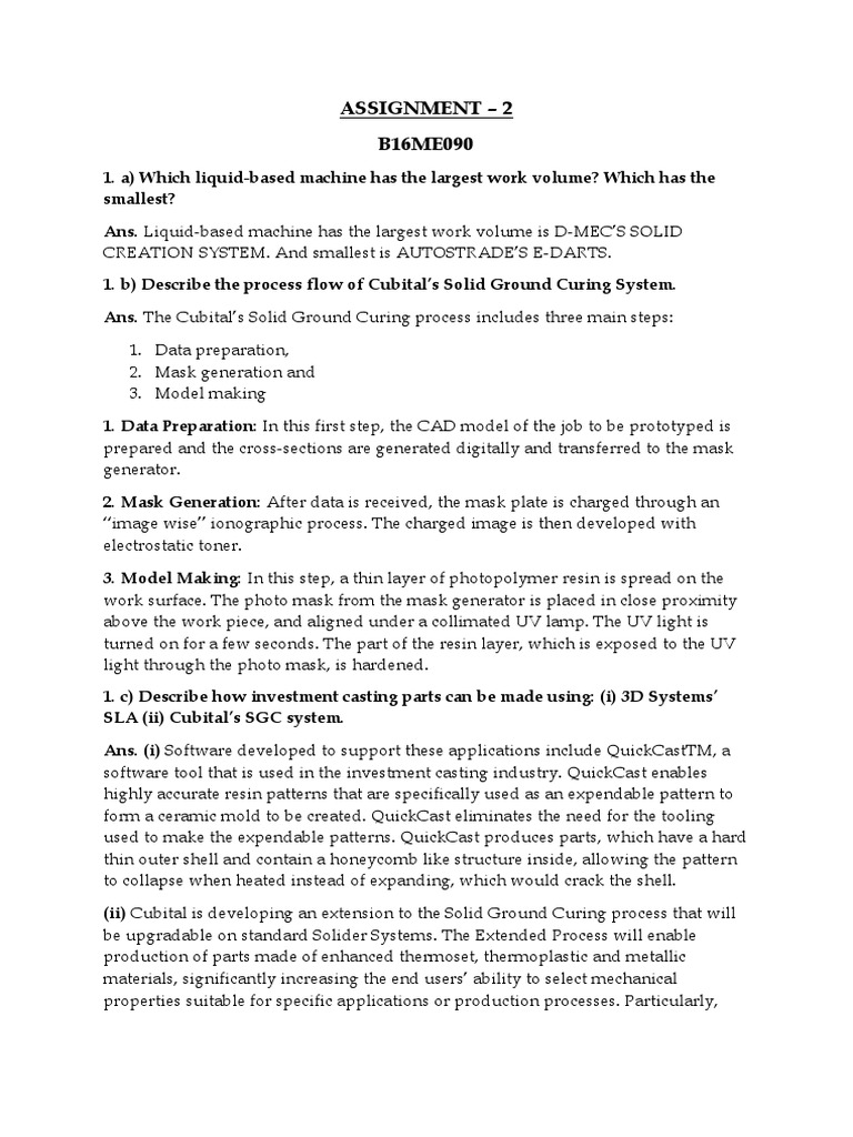 Cubital's Solid Ground Curing Process | PDF | Materials | Physical Sciences