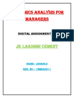 Economics Analysis For Managers: JK Lakshmi Cement