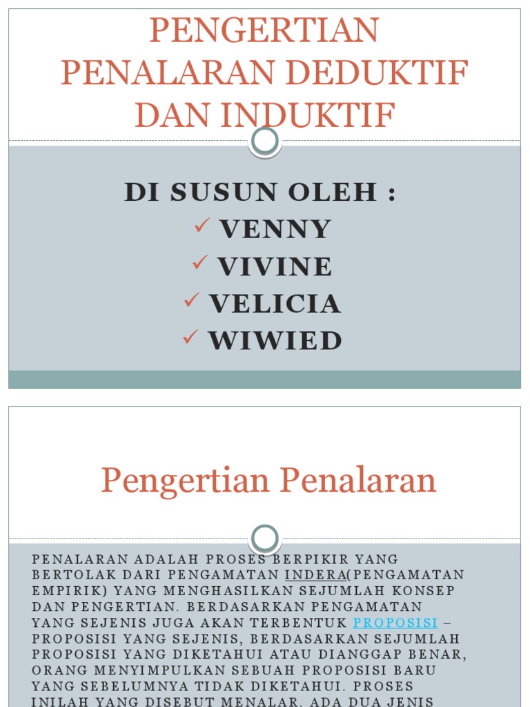 Penalaran Deduktif dan Induktif: Pengertian dan Contoh | PDF | Sains ...