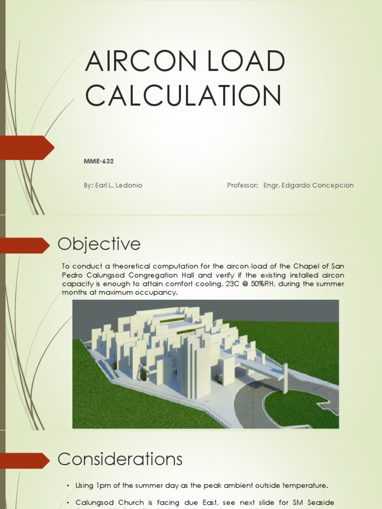 Aircon Load Calculation PDF Air Conditioning Latent Heat