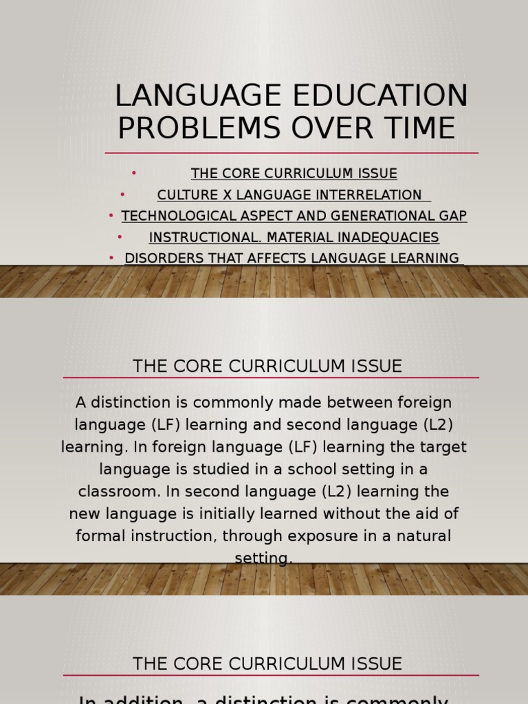 Language Education Problems | PDF | Second Language | Foreign Language
