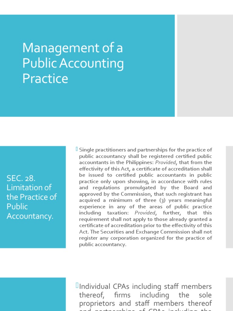 Management of A Public Accounting Practice PDF Certified Public Accountant Accountant