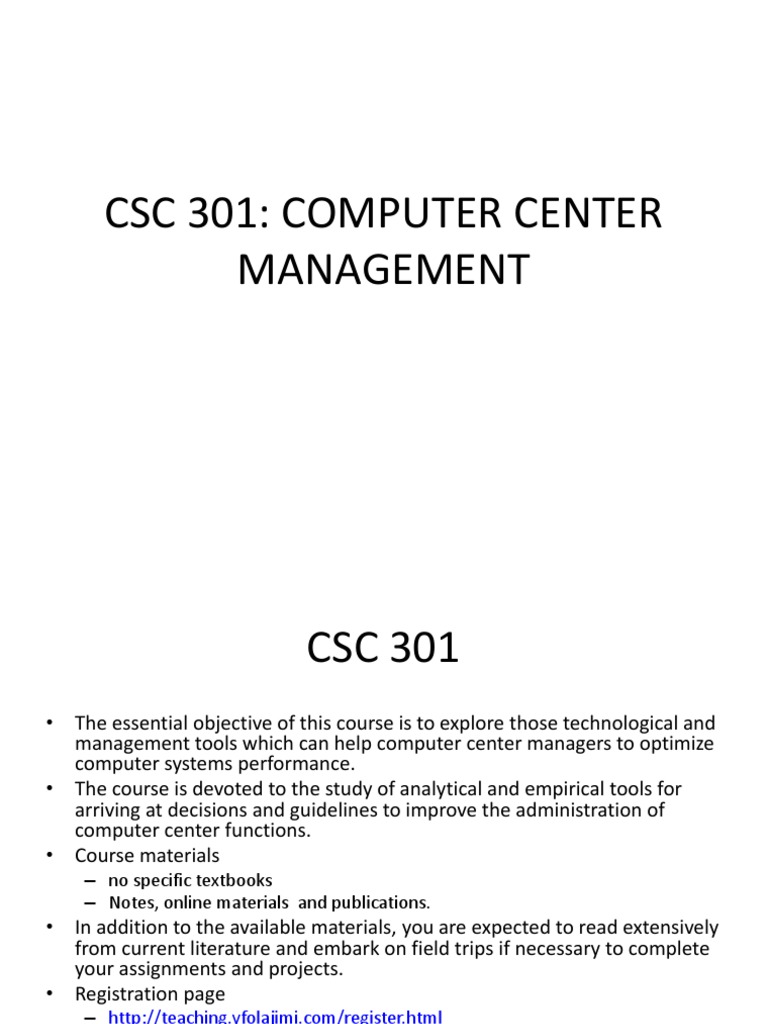 CSC 301: Computer Center Management | PDF | Request For Proposal ...