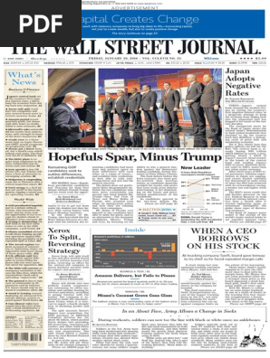 Wallstreetjournal 20160129 The Wall Street Journal, PDF, Donald Trump