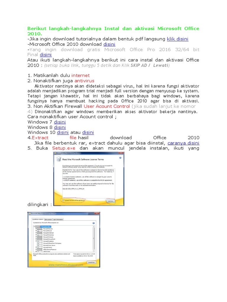 Panduan Instal Office 2010 PDF