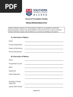 Mentor Mentee Report Form