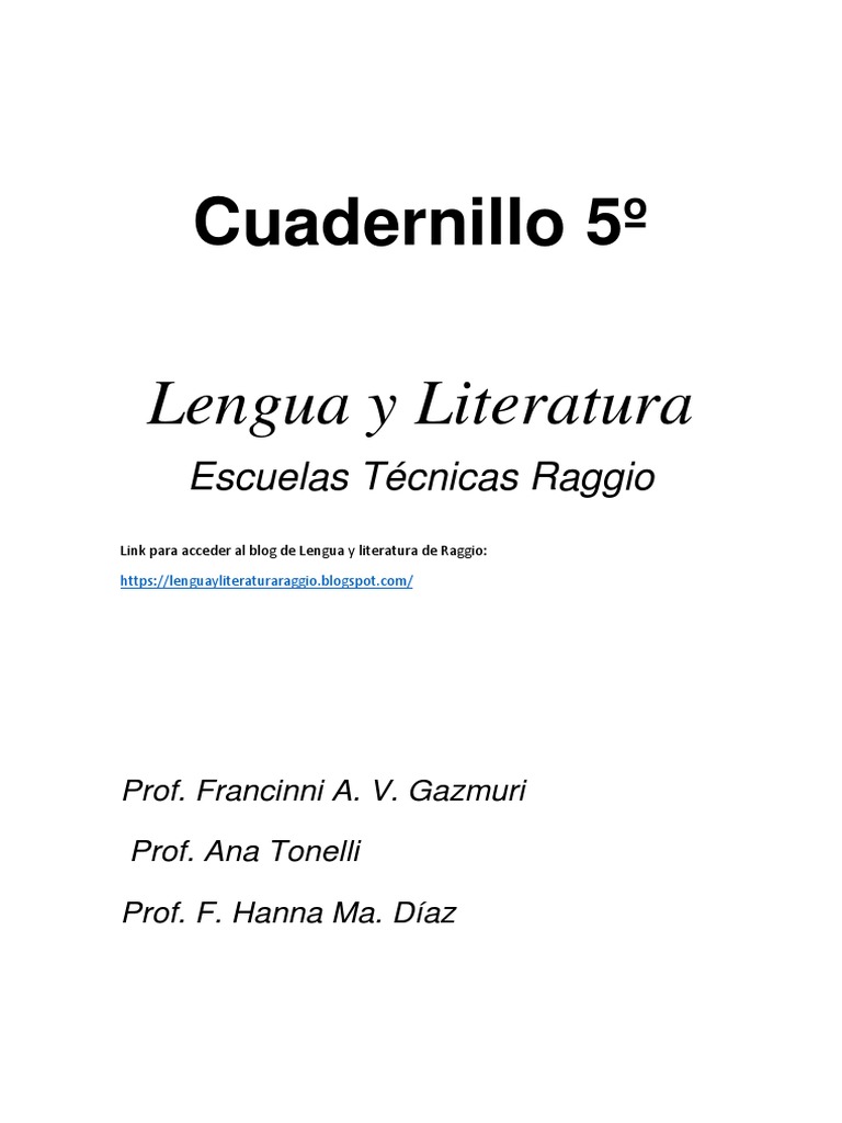 Cuadernillo de Lengua y Literatura 5º | PDF | Cuentos | Fantasía