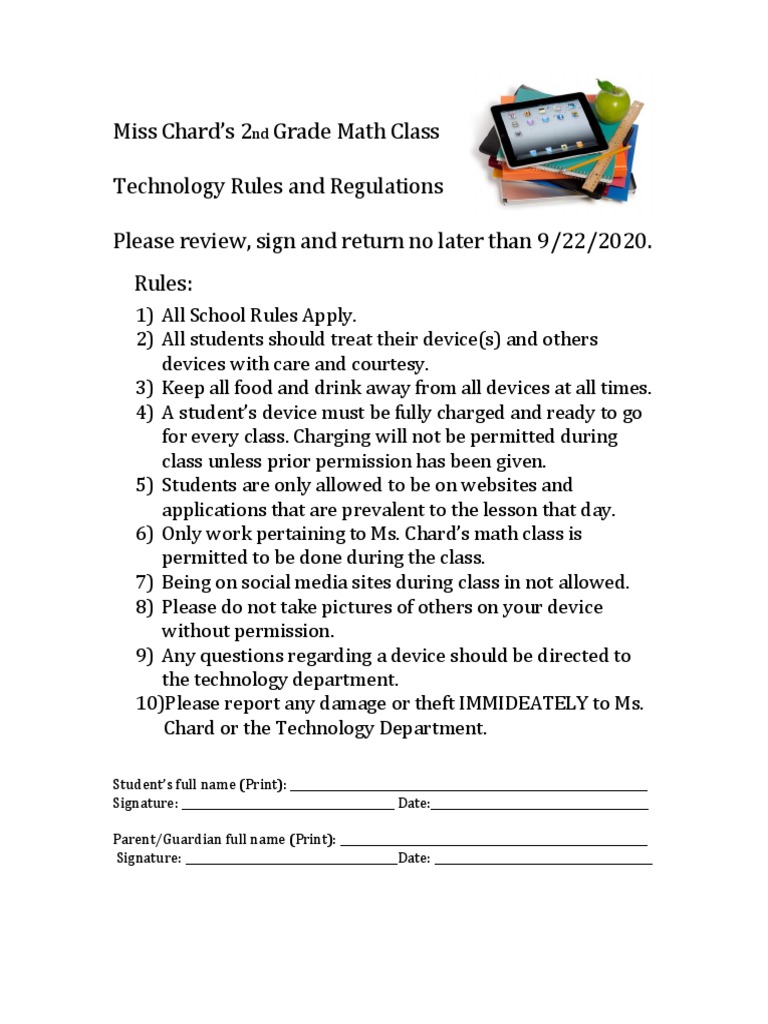 Classroom Tech Rules | PDF | Technology & Engineering