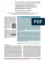 Examining The Implications of Massification of Education On Quality Assurance and Assessment in Higher Institutions