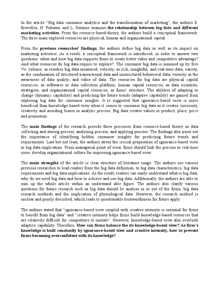 Big Data Consumer Analytics and The Transformation of Marketing | PDF ...