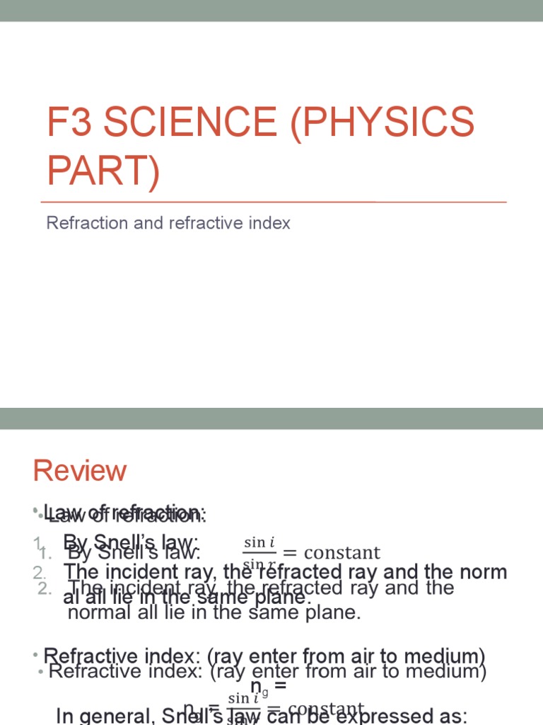 Measuring Refractive Index in Physics | PDF | Refraction | Refractive Index